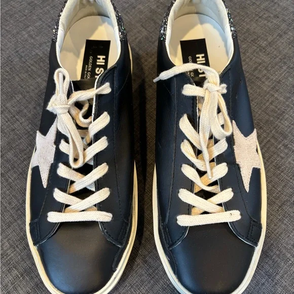 Golden Goose Black Sneakers with Glitter Heel - Picture 2 of 12